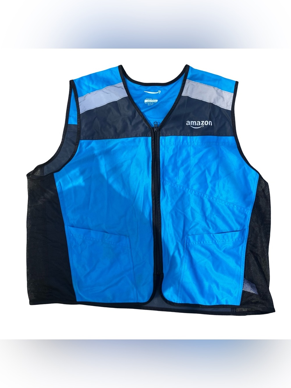 Amazon Flex Reflective Safety Blue Delivery Vest 2XL/3XL Visibility Pockets